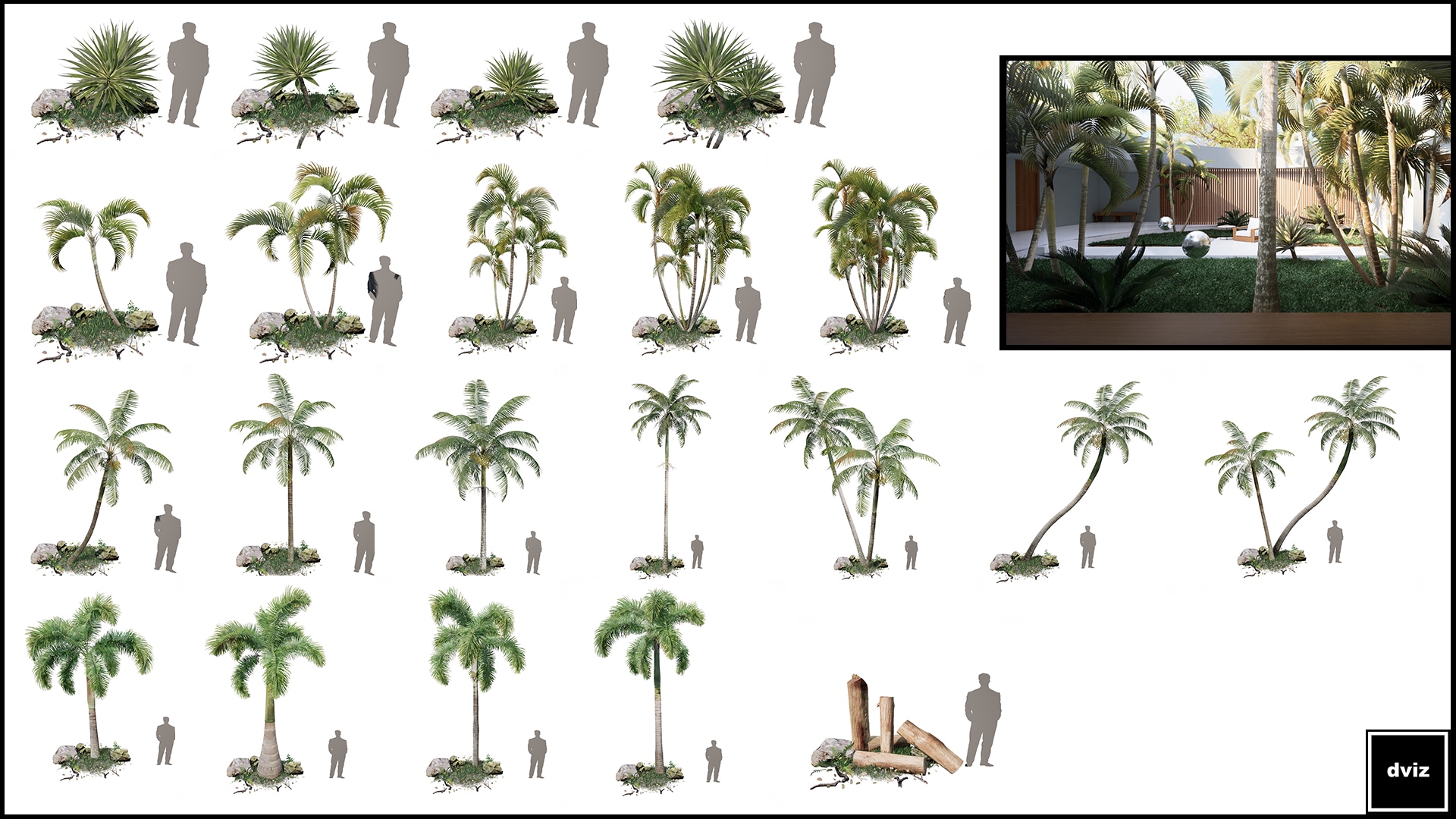 Realistic PALM TREE GRASS PLANTS in Props UE Marketplace